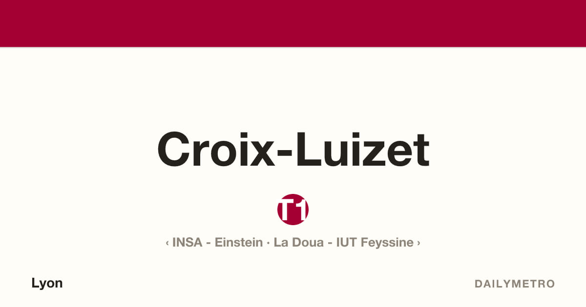 Station Croix-Luizet · Lignes T1