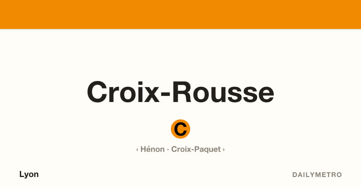 Station Croix-Rousse · Lignes C