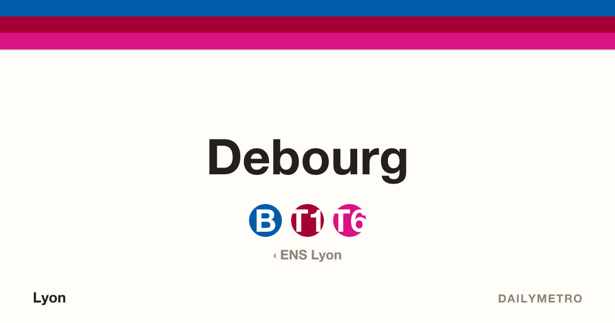 Station Debourg · Lignes B, T1, T6