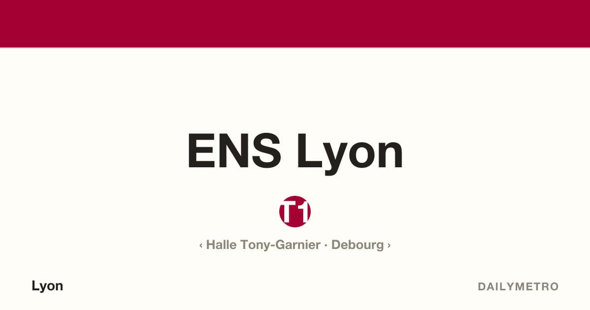 Station ENS Lyon · Lignes T1