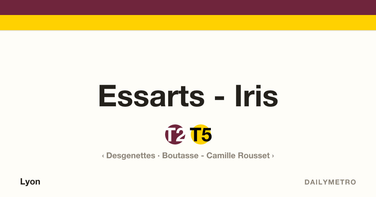 Station Essarts - Iris · Lignes T2, T5