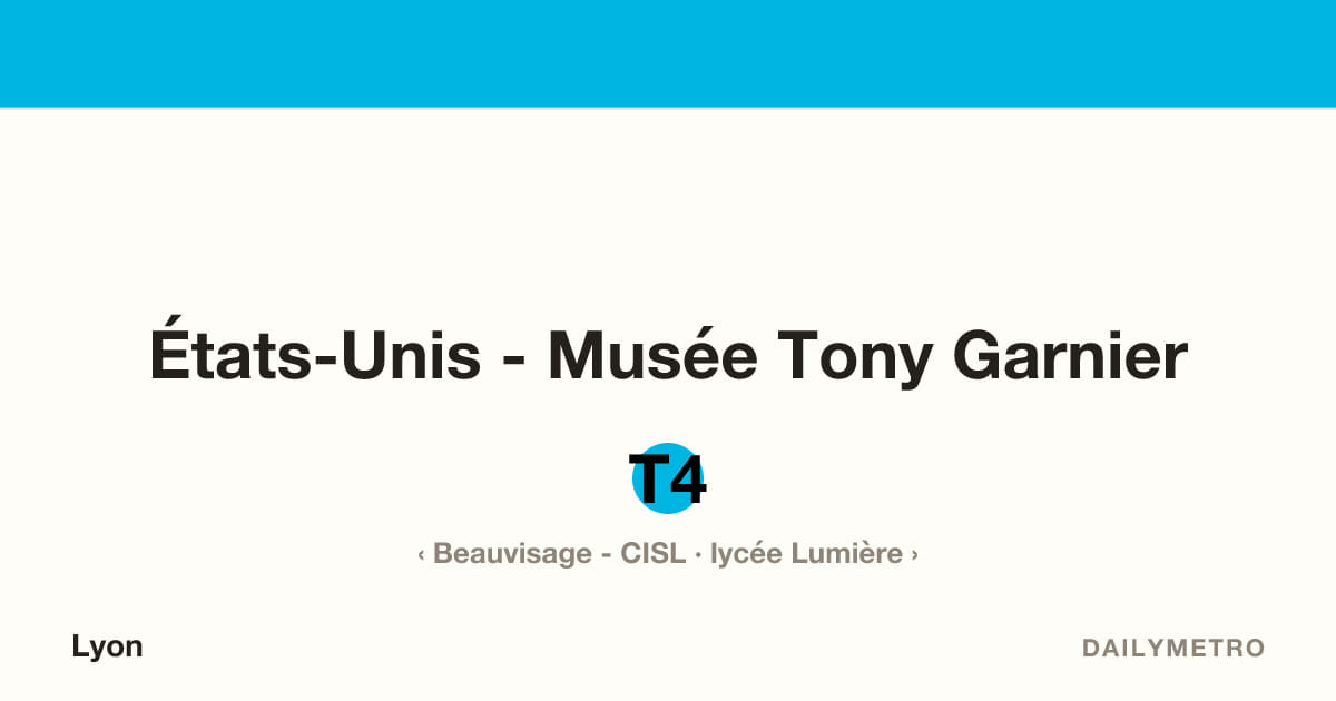 Station États-Unis - Musée Tony Garnier · Lignes T4