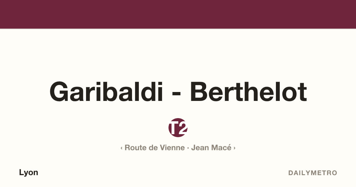 Station Garibaldi - Berthelot · Lignes T2