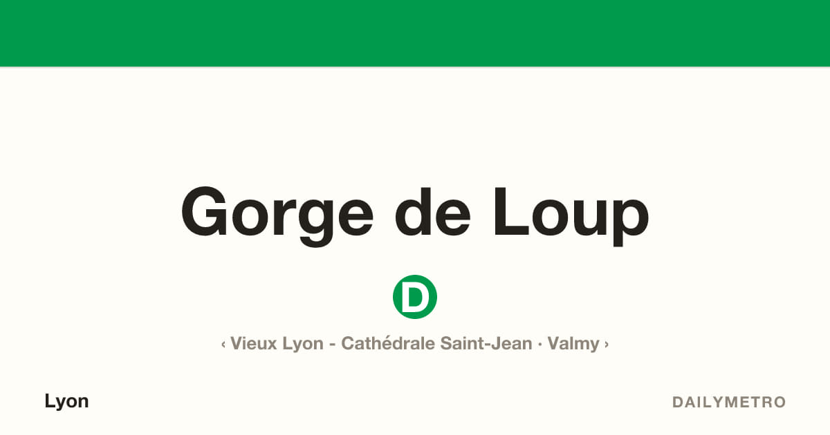 Station Gorge de Loup · Lignes D