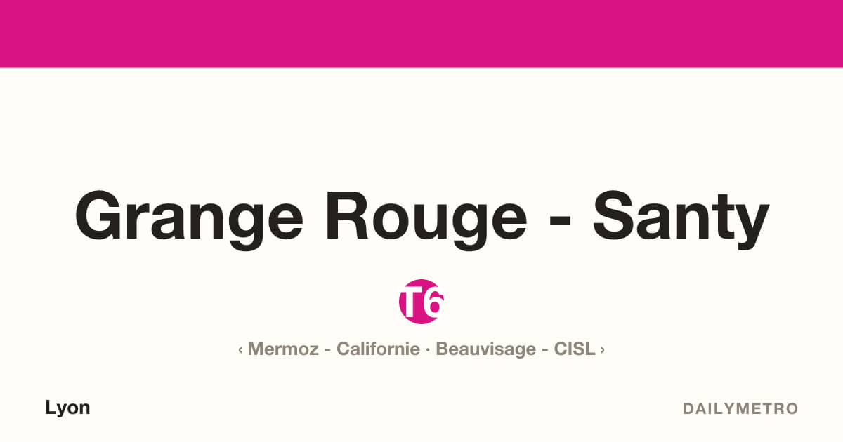 Station Grange Rouge - Santy · Lignes T6