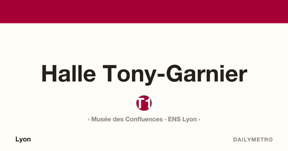Station Halle Tony-Garnier · Lignes T1