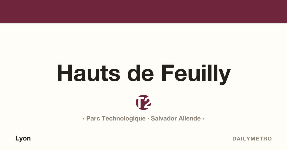 Station Hauts de Feuilly · Lignes T2