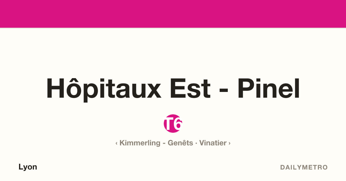 Station Hôpitaux Est - Pinel · Lignes T6