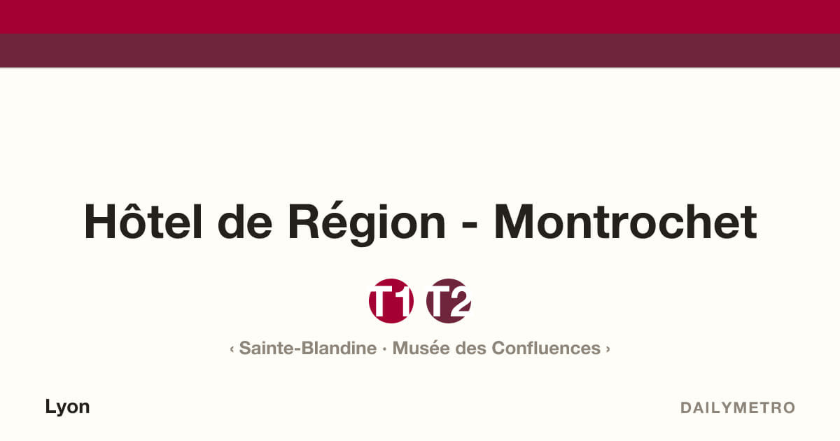 Station Hôtel de Région - Montrochet · Lignes T1, T2