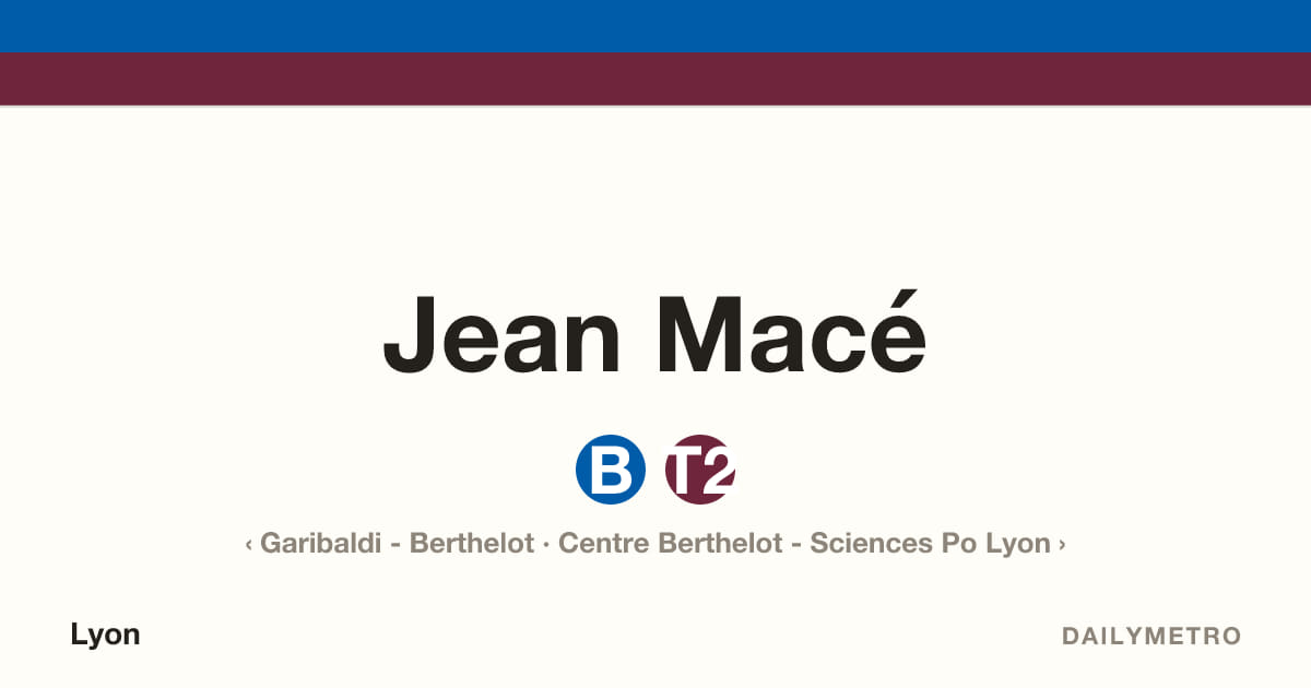 Station Jean Macé · Lignes B, T2