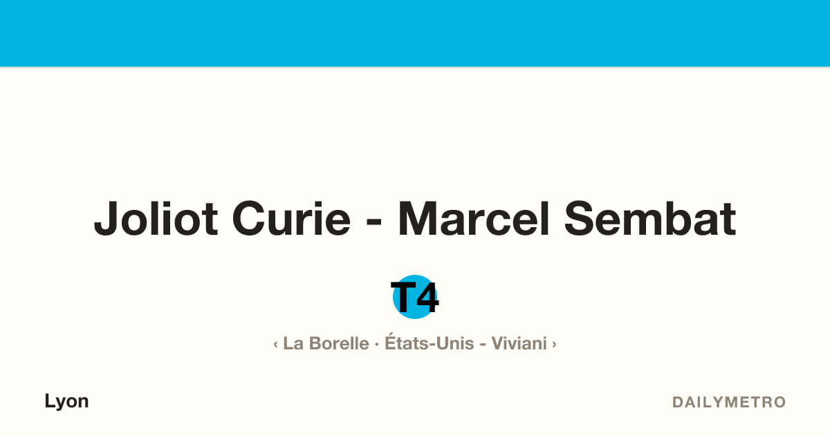 Joliot Curie - Marcel Sembat station · Lines T4