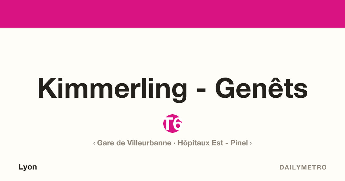 Station Kimmerling - Genêts · Lignes T6