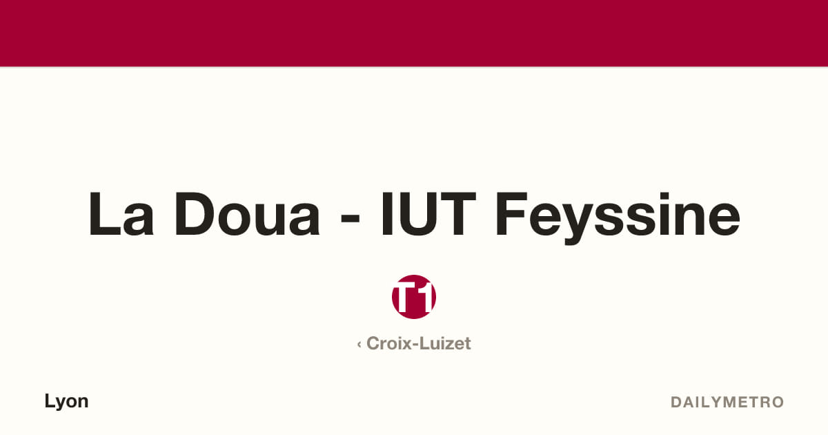 Station La Doua - IUT Feyssine · Lignes T1