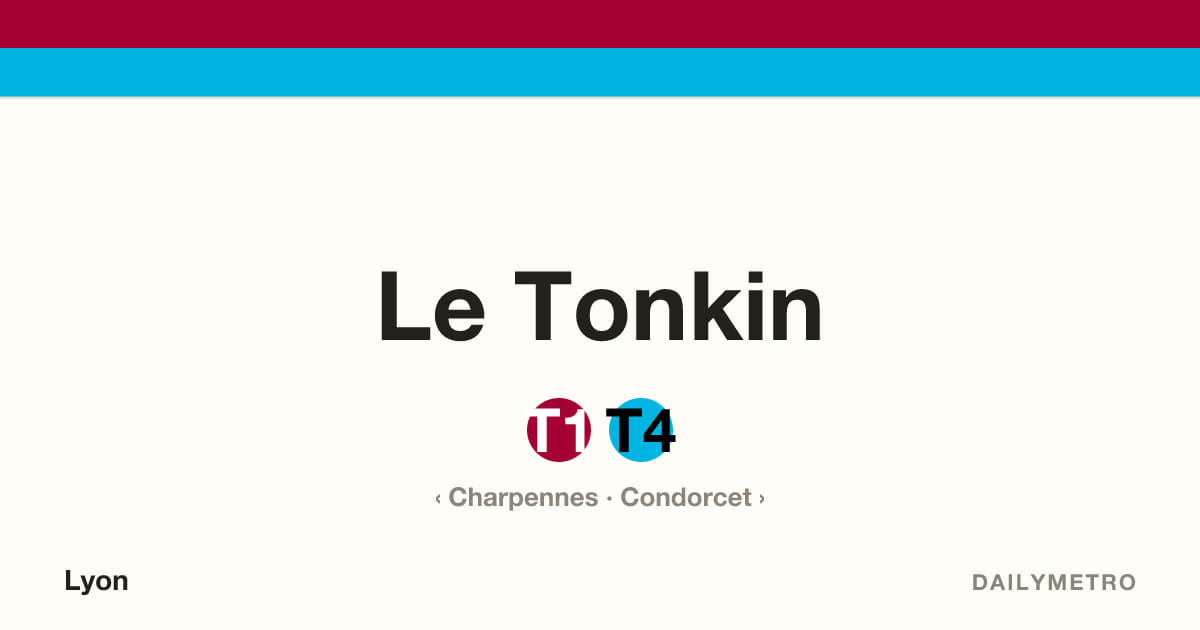 Station Le Tonkin · Lignes T1, T4