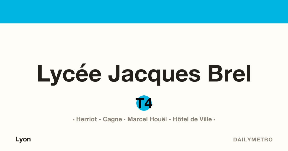 Station Lycée Jacques Brel · Lignes T4