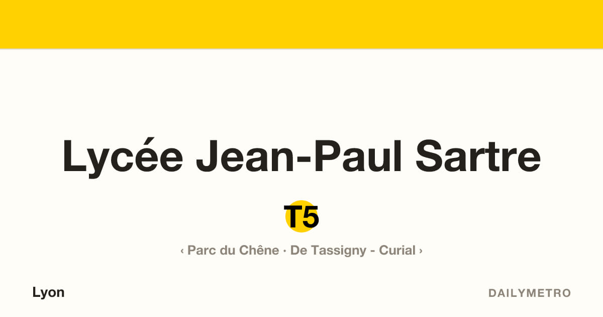 Station Lycée Jean-Paul Sartre · Lignes T5