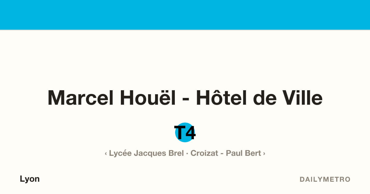 Station Marcel Houël - Hôtel de Ville · Lignes T4