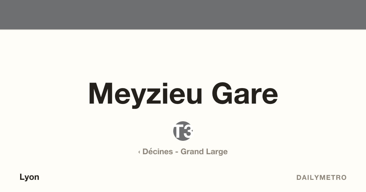 Station Meyzieu Gare · Lignes T3