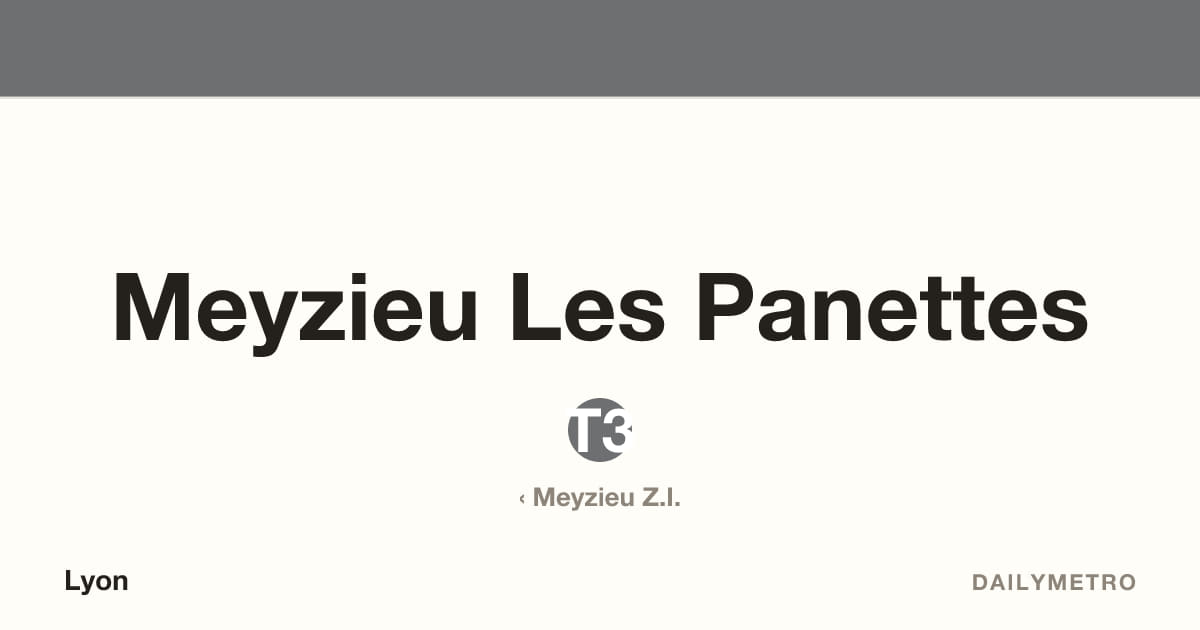 Station Meyzieu Les Panettes · Lignes T3
