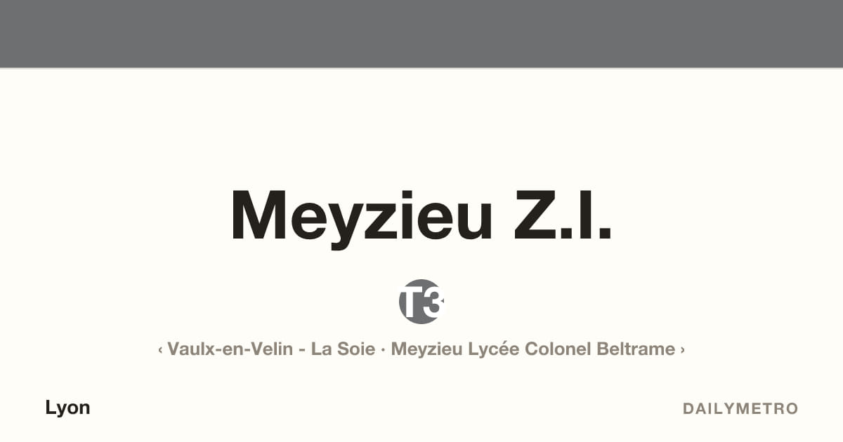 Station Meyzieu Z.I. · Lignes T3