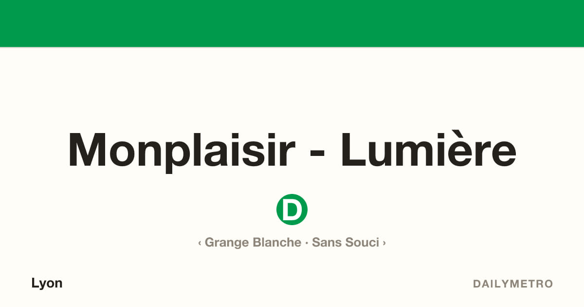 Station Monplaisir - Lumière · Lignes D
