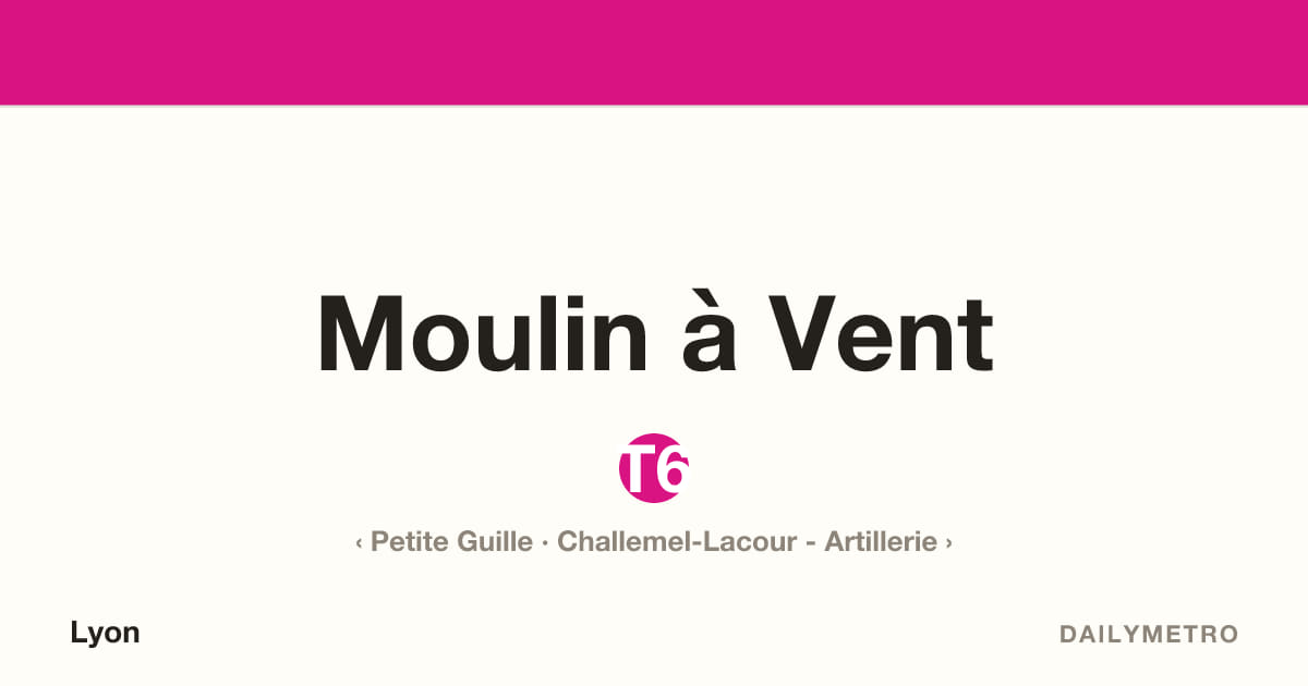 Station Moulin à Vent · Lignes T6