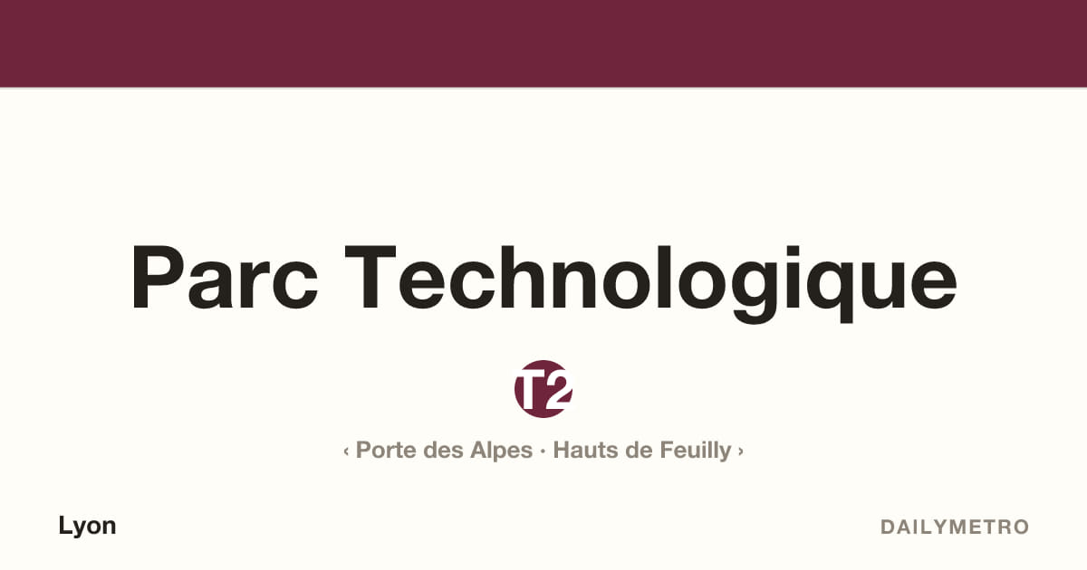 Station Parc Technologique · Lignes T2