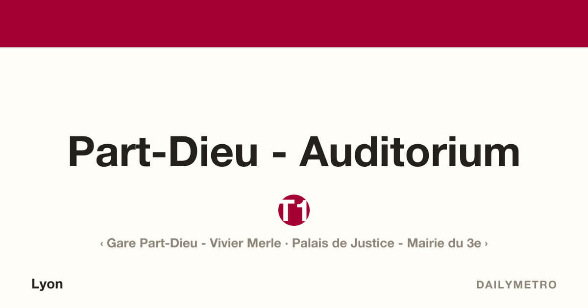 Station Part-Dieu - Auditorium · Lignes T1