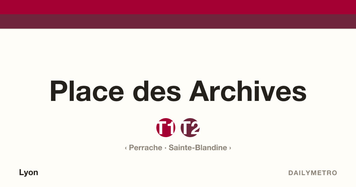 Station Place des Archives · Lignes T1, T2