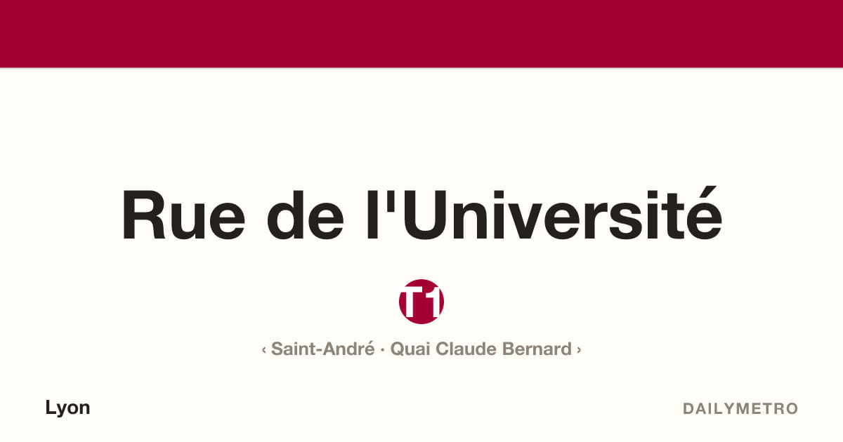 Rue de l'Université station · Lines T1