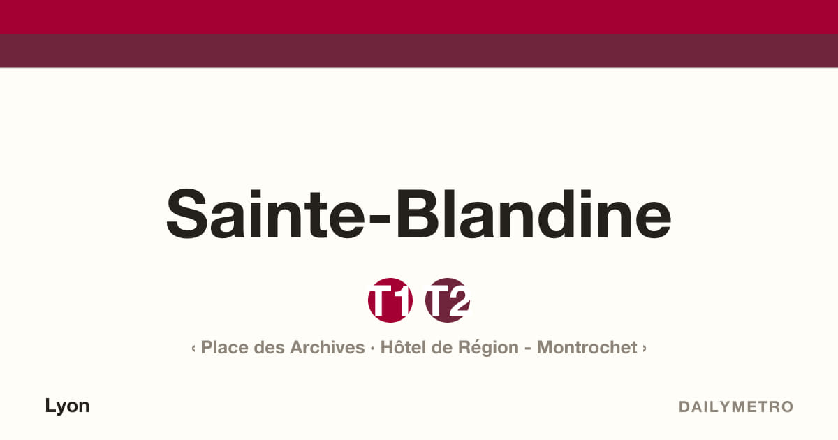 Station Sainte-Blandine · Lignes T1, T2