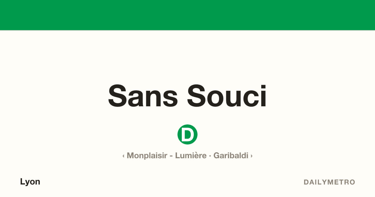 Sans Souci station · Lines D