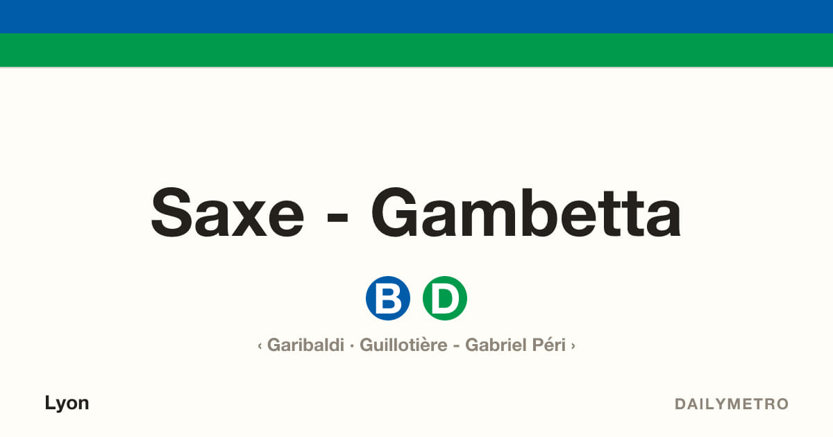 Station Saxe - Gambetta · Lignes B, D