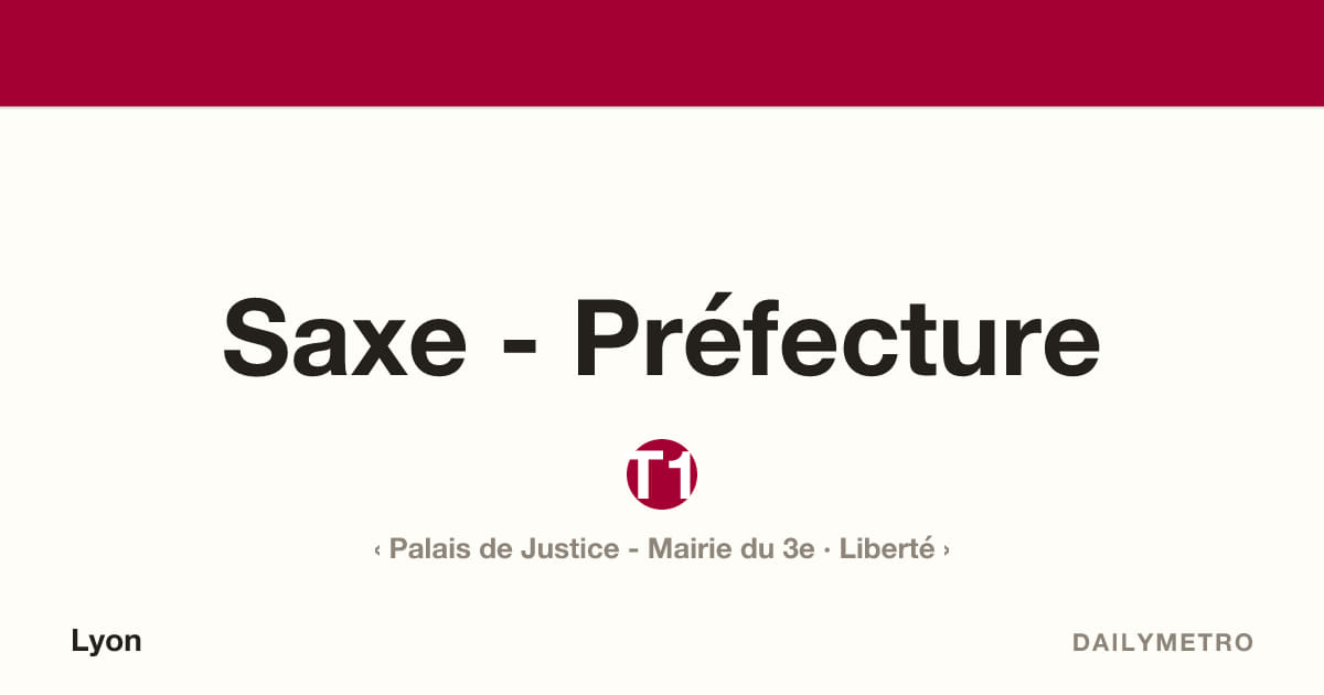 Station Saxe - Préfecture · Lignes T1