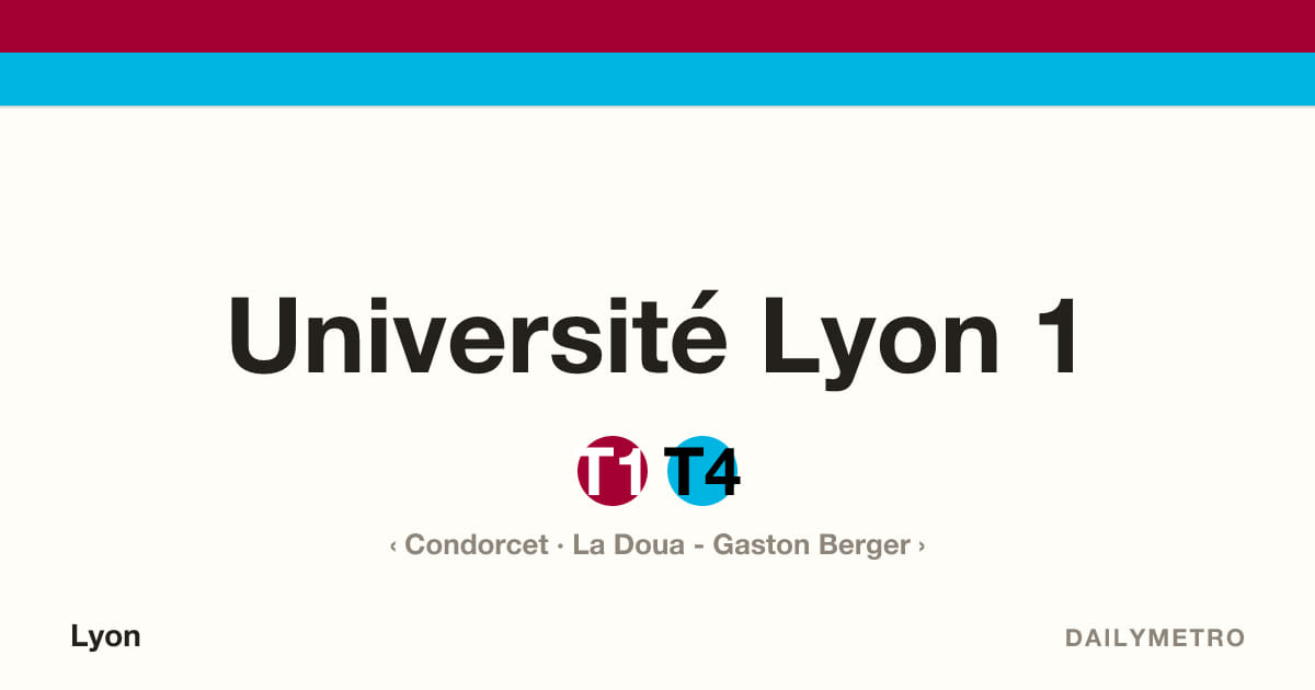 Station Université Lyon 1 · Lignes T1, T4