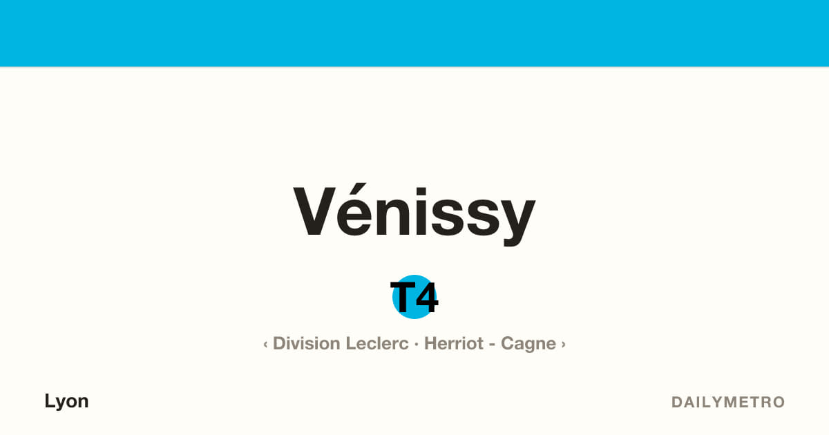 Station Vénissy · Lignes T4