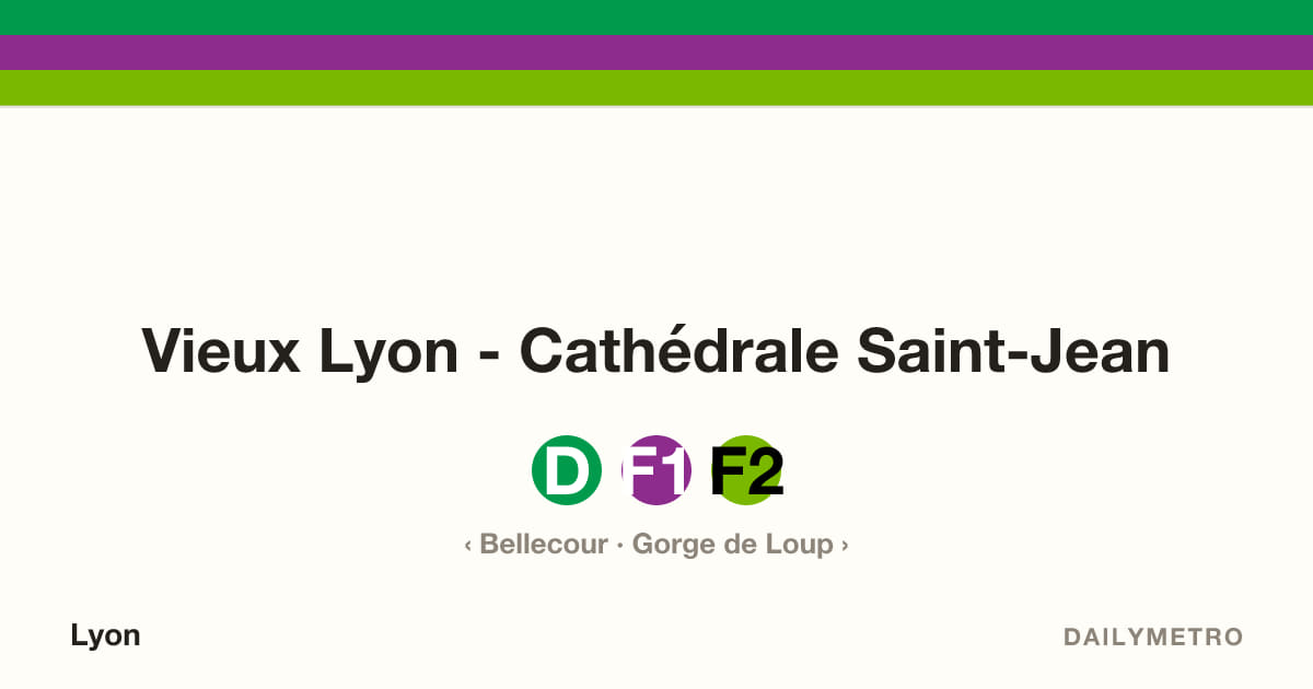 Vieux Lyon - Cathédrale Saint-Jean station · Lines D, F1, F2