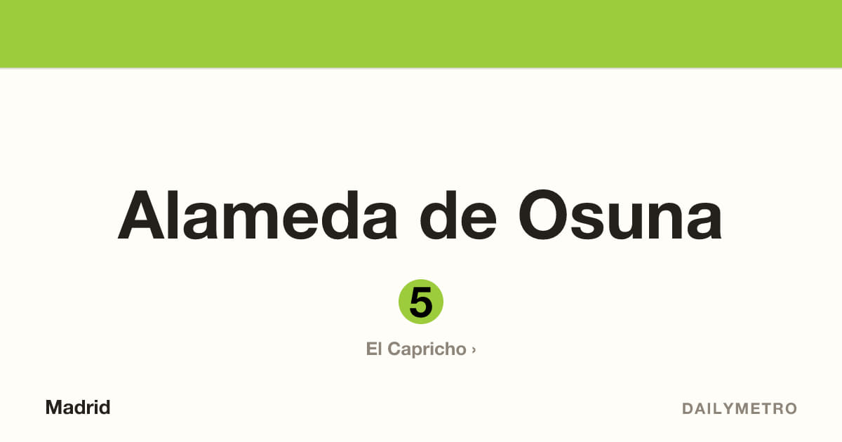 Estación Alameda de Osuna · Líneas 5