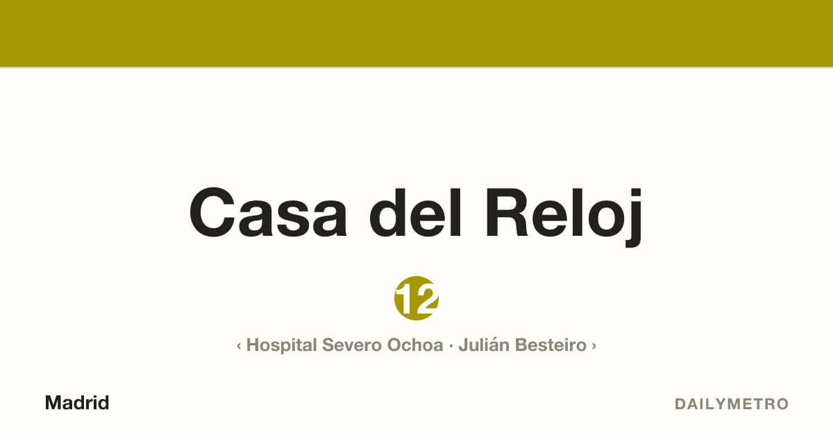 Estación Casa del Reloj · Líneas 12