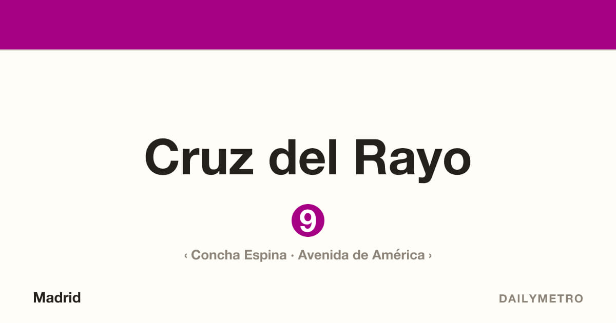 Cruz del Rayo station · Lines 9