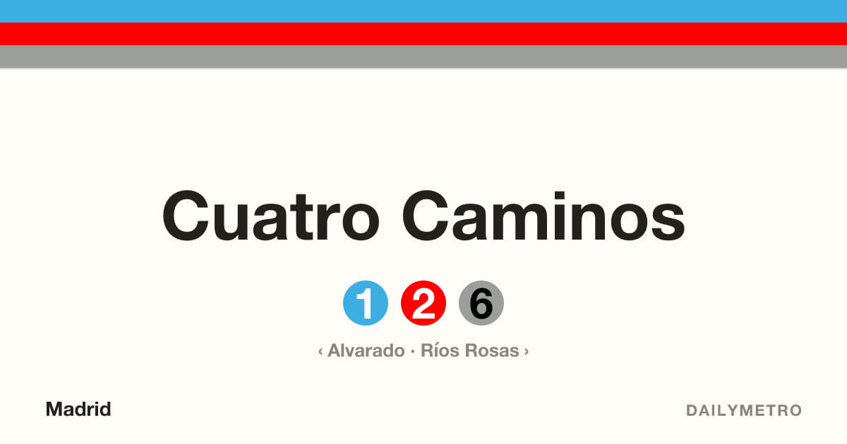 Cuatro Caminos station · Lines 1, 2, 6