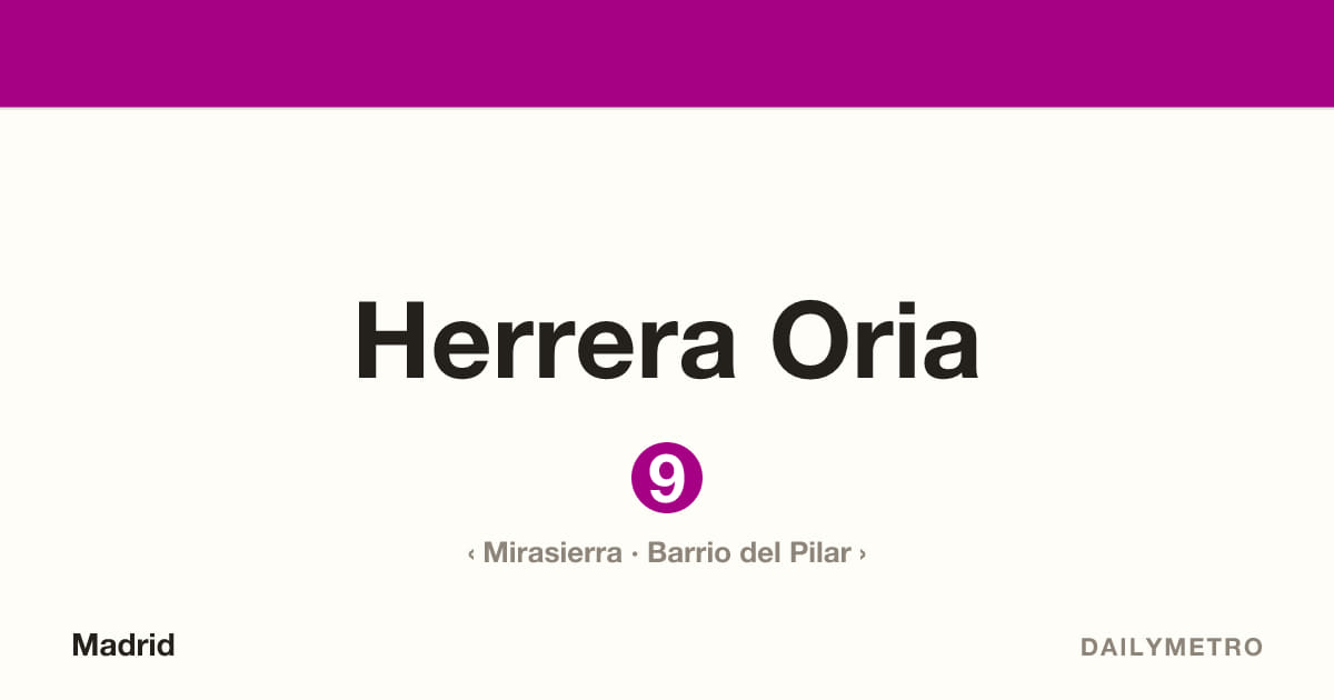Estación Herrera Oria · Líneas 9