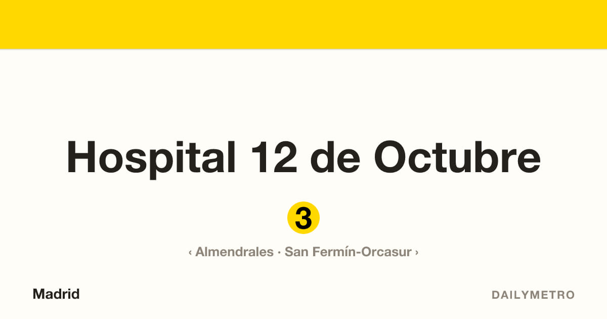 Estación Hospital 12 de Octubre · Líneas 3