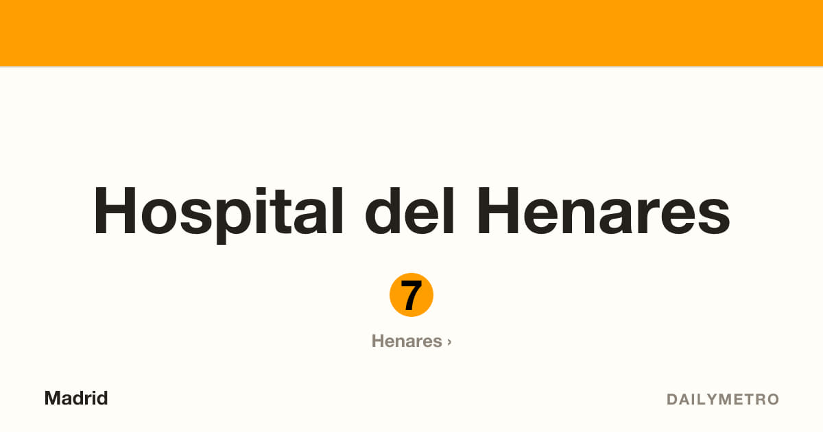 Estación Hospital del Henares · Líneas 7