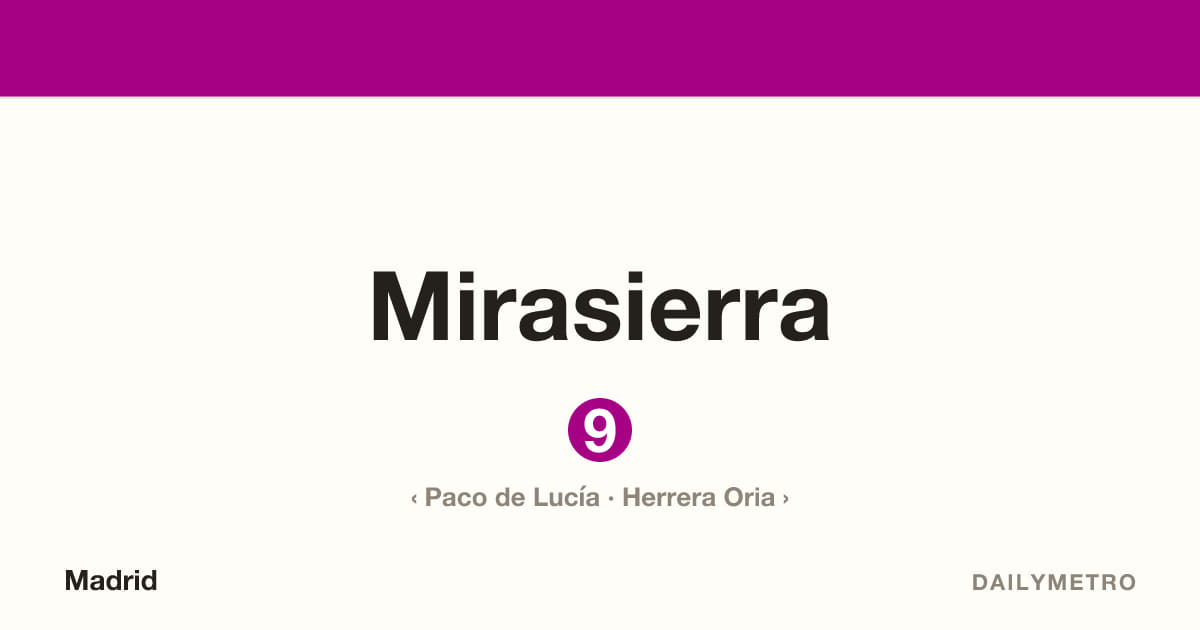 Estación Mirasierra · Líneas 9