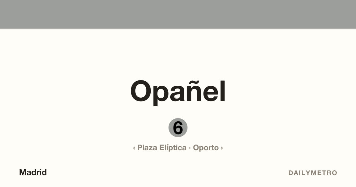 Opañel station · Lines 6