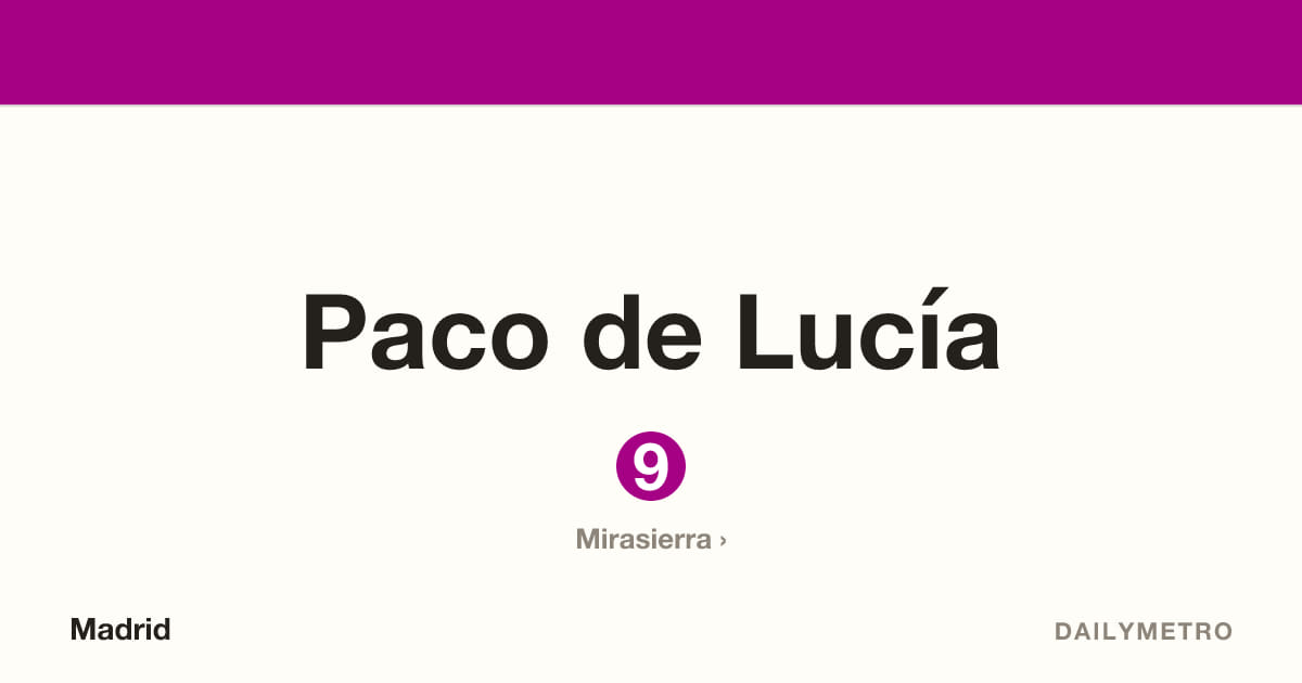 Estación Paco de Lucía · Líneas 9