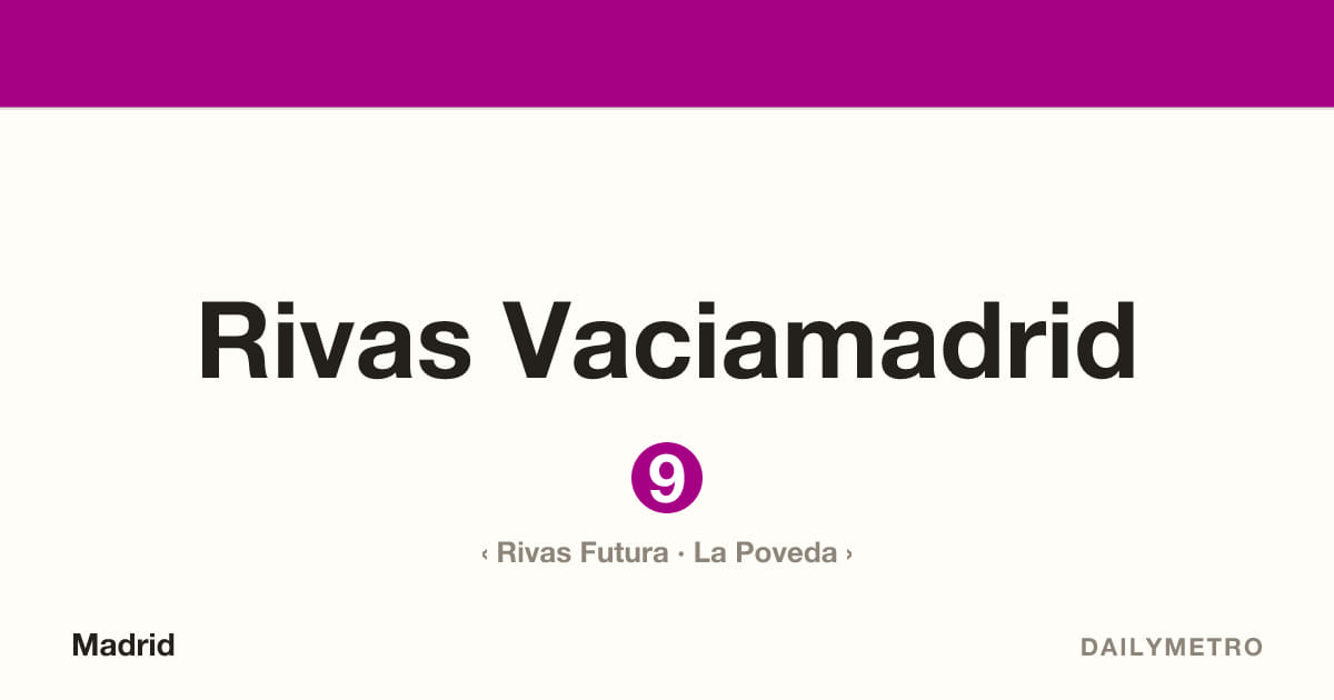 Estación Rivas Vaciamadrid · Líneas 9