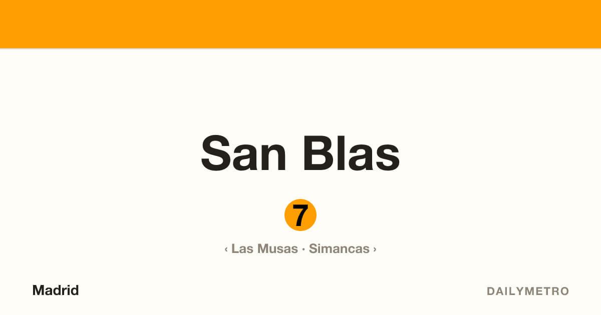 Estación San Blas · Líneas 7