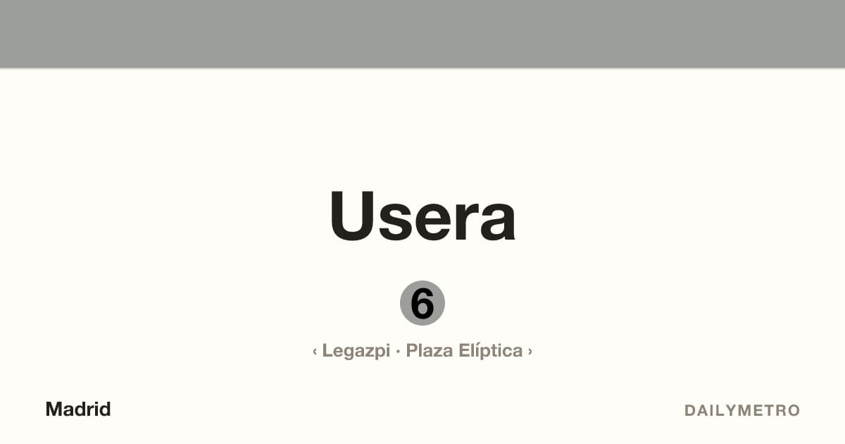 Estación Usera · Líneas 6